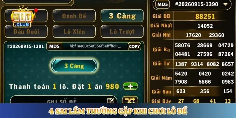 Xổ Số Hitclub 4 sai lầm thường gặp khi chơi lô đề