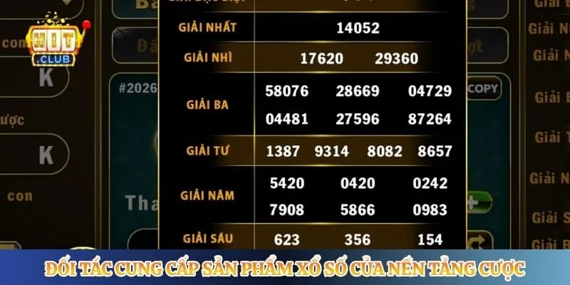 Xổ Số Hitclub Đối tác cung cấp sản phẩm xổ số của nền tảng cược