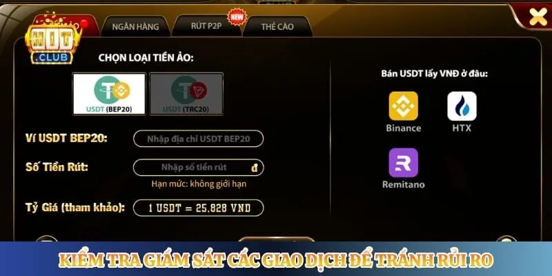 Liên Hệ Hitclub Kiểm tra giám sát các giao dịch để tránh rủi ro