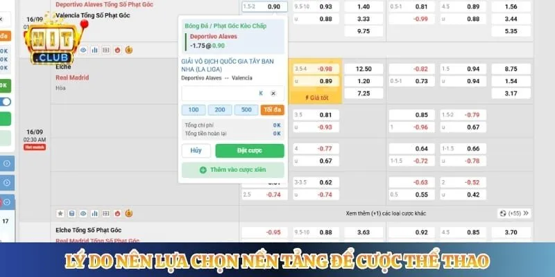 Thể Thao Hitclub Lý do nên lựa chọn nền tảng để cược thể thao